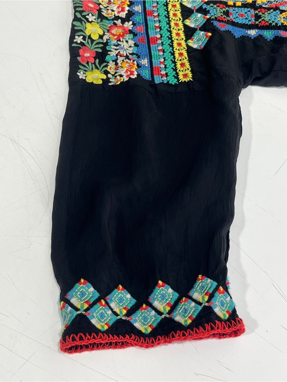 Johnny Was Black Multicolor Embroidered Boho Tunic - Picture 10 of 16